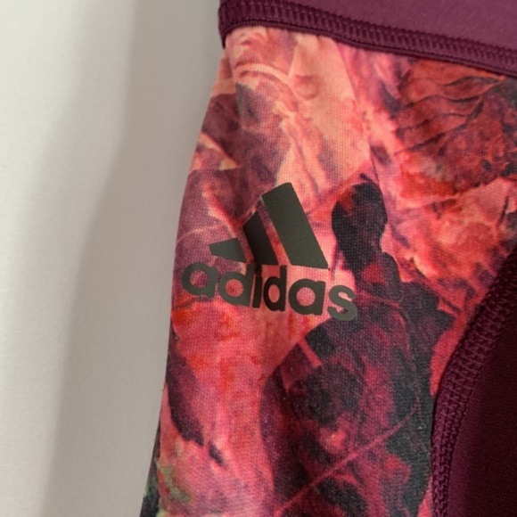 Adidas Climawarm Purple Floral Athletic Leggings - Picture 6 of 7